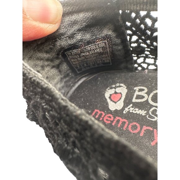 Skechers BOBS Size 7 Crochet Slip-On Flats Memory Foam Black - Picture 4 of 9